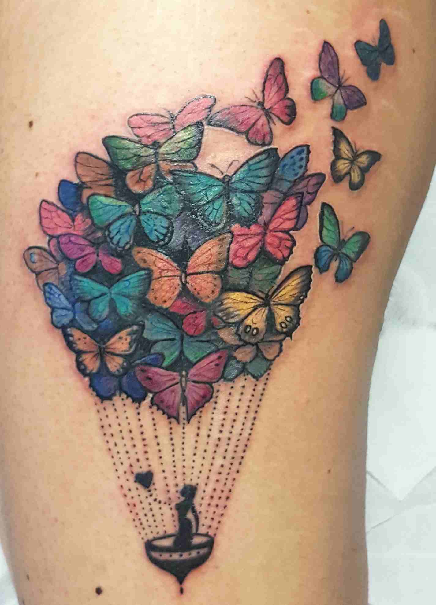 Luftbalon Tattoodesign Oberschenkel Tattoos mit Bedeutung Frauen