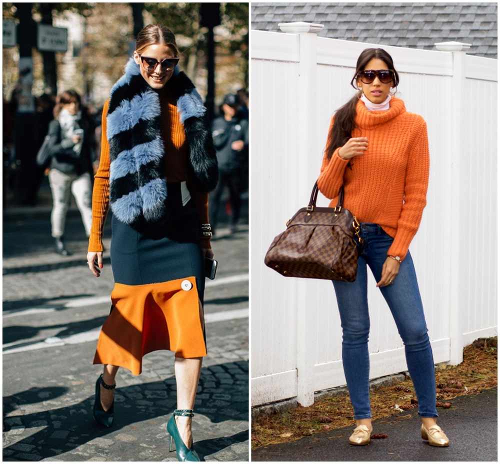 Mandarin Orange Kombinieren Herbst Outfits Ideen mit Jeans