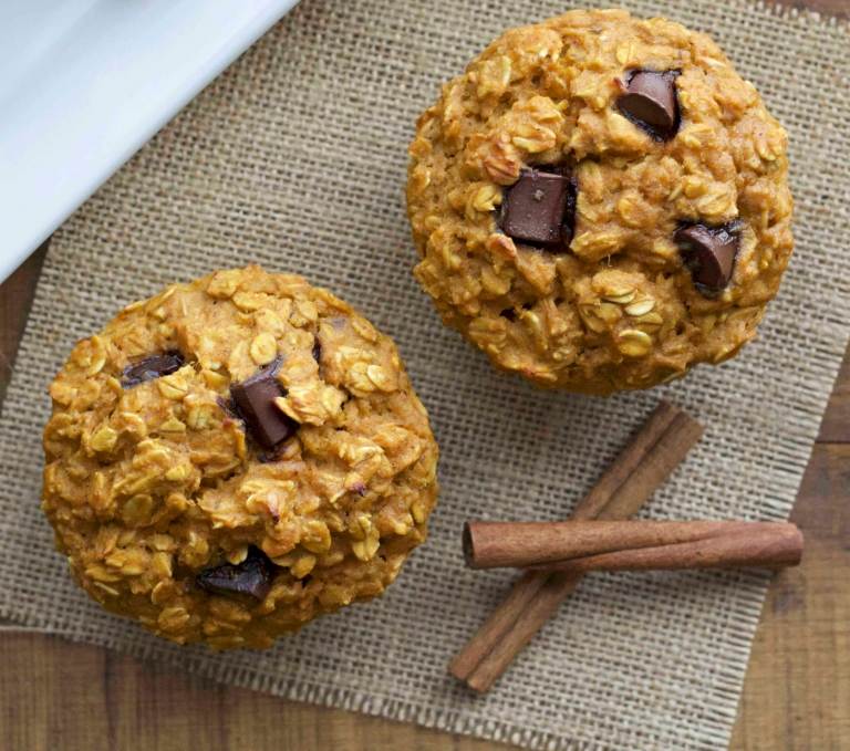 Meal Prep Ideen Menü Frühstück Muffins mit Kürbis und Chokolate