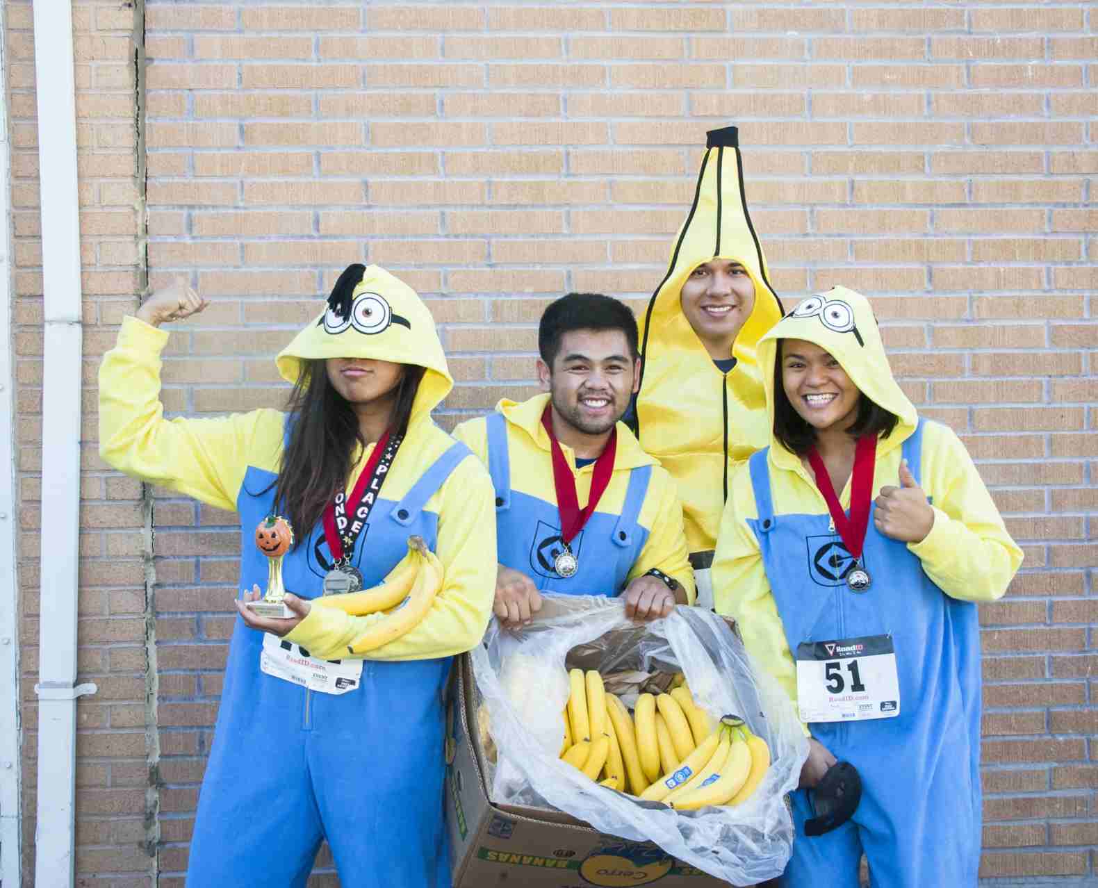Minions Gruppenkostüme 4 Personen einfache Halloween Kostümideen