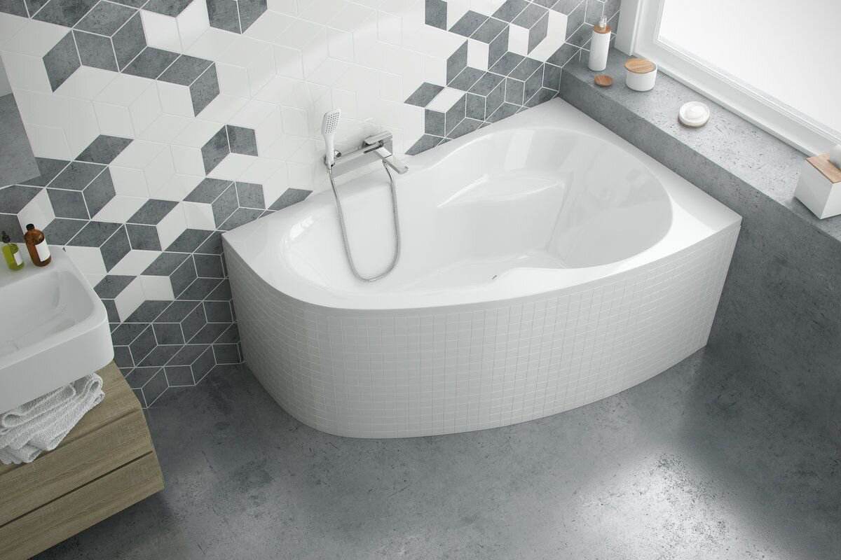Modern bathtubs with corner bathtubs are missing and concrete is bathed in bathing ideas