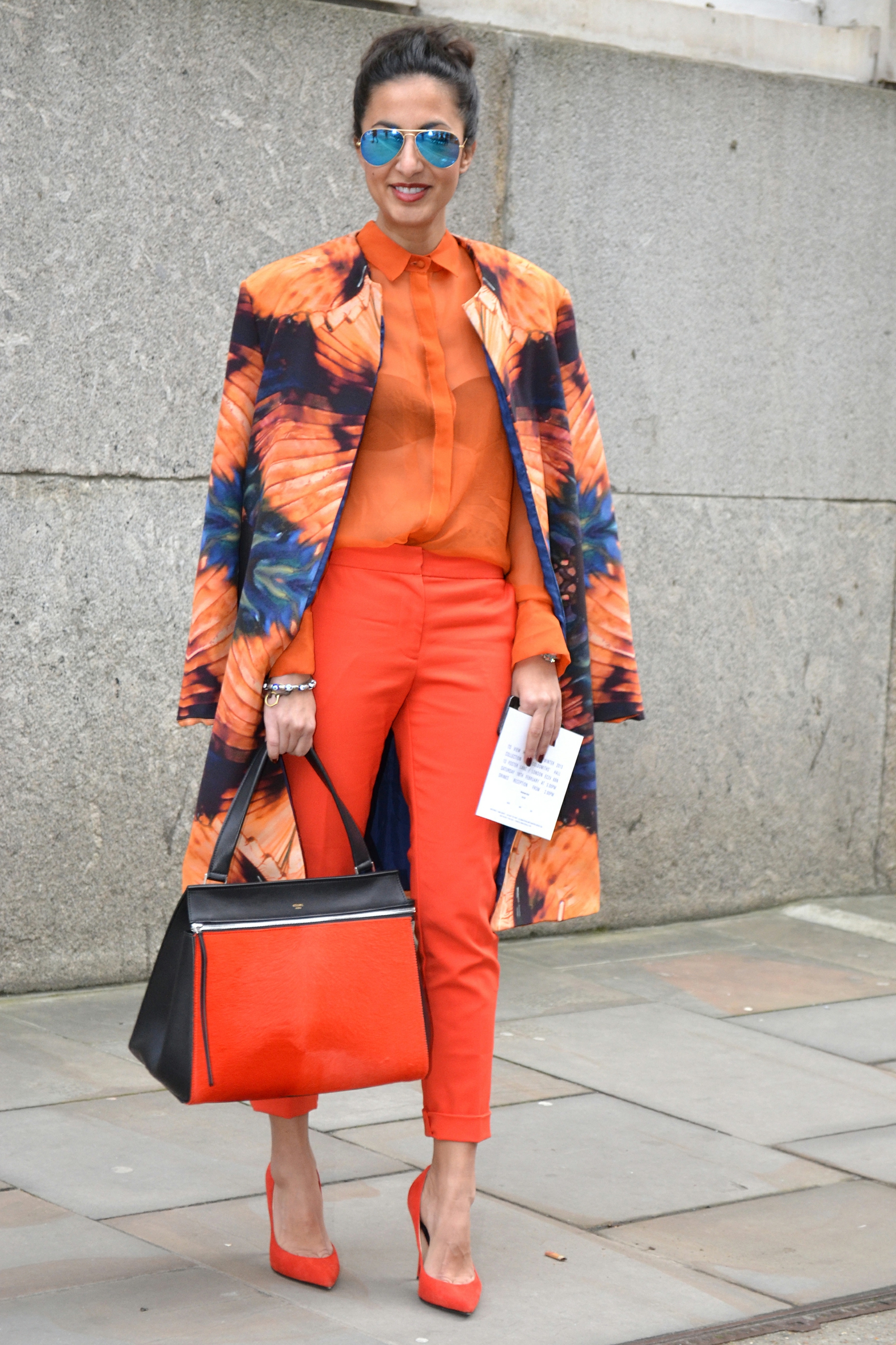 Orange Bluse kombinieren Herbst Outfits Ideen für Frauen