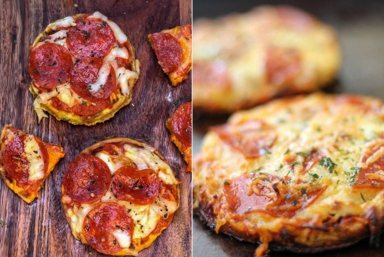 Pizza Käsewaffeln Rezept mit Salami und Pizzasoße