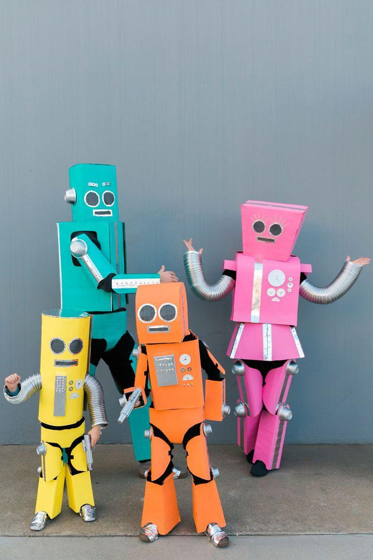 Roboter Gruppenkostüme Halloween-Kostüm Ideen Familie