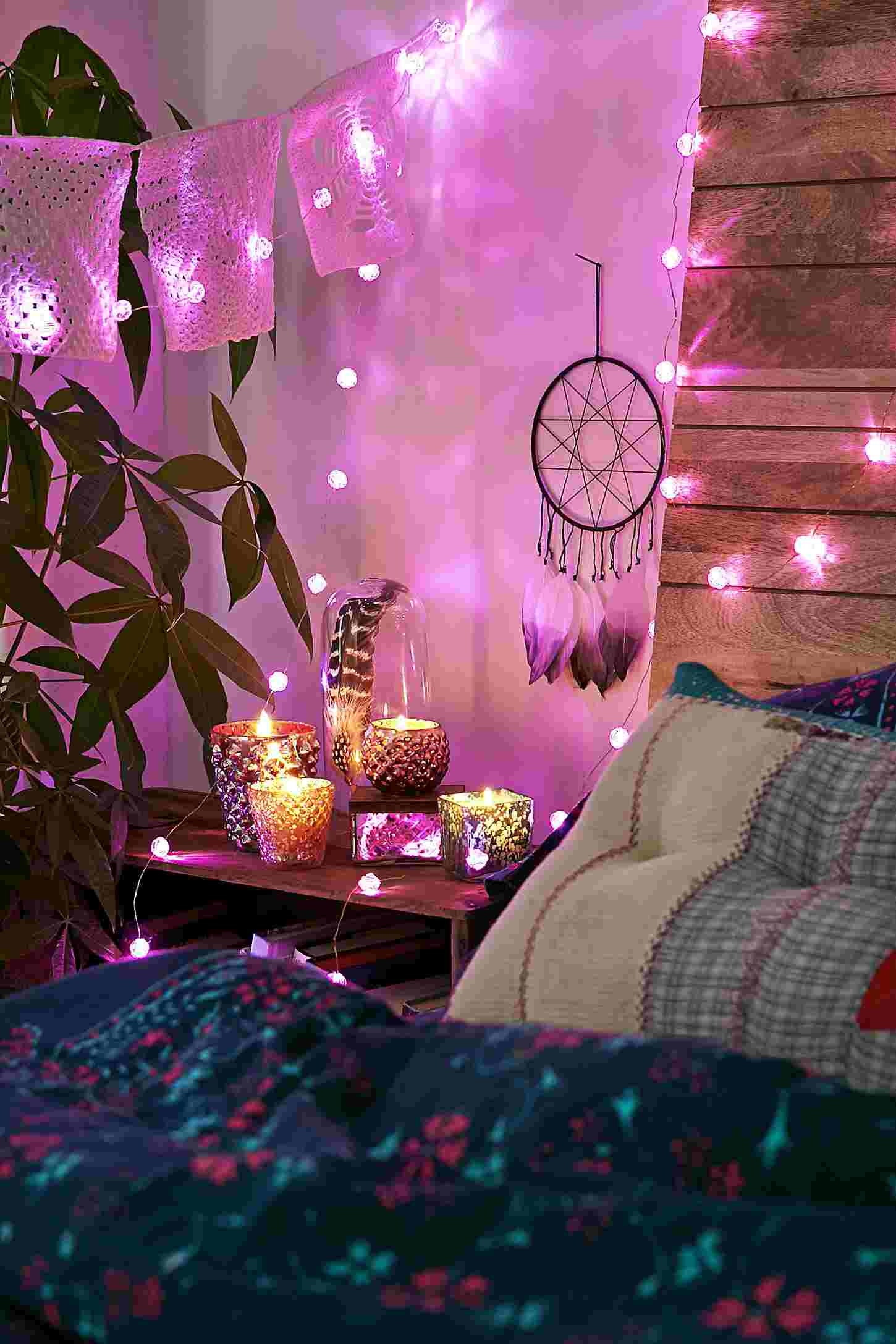 Schlafzimmer dekorieren Lichterketten selber basteln Tumblr Zimmer