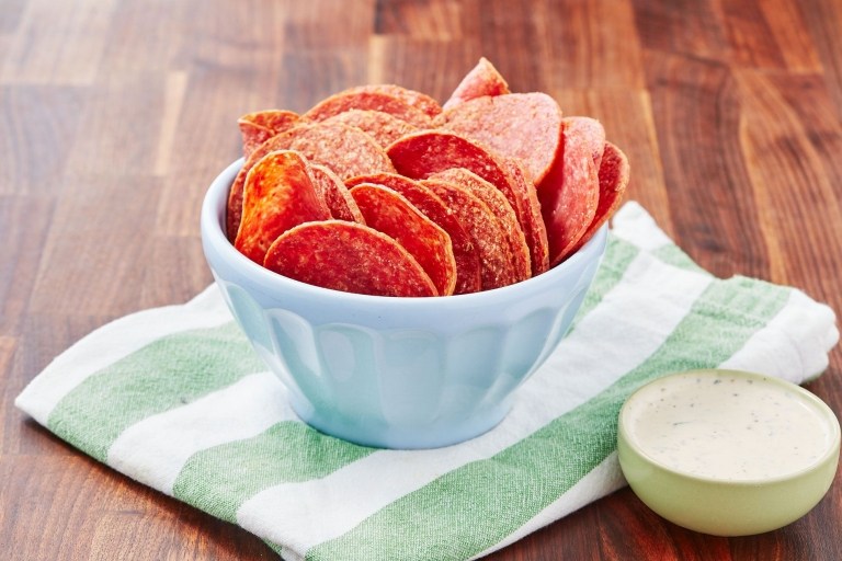 Snacks ohne Kohlenhzdrate Low Carb Chips Ersatz Salami
