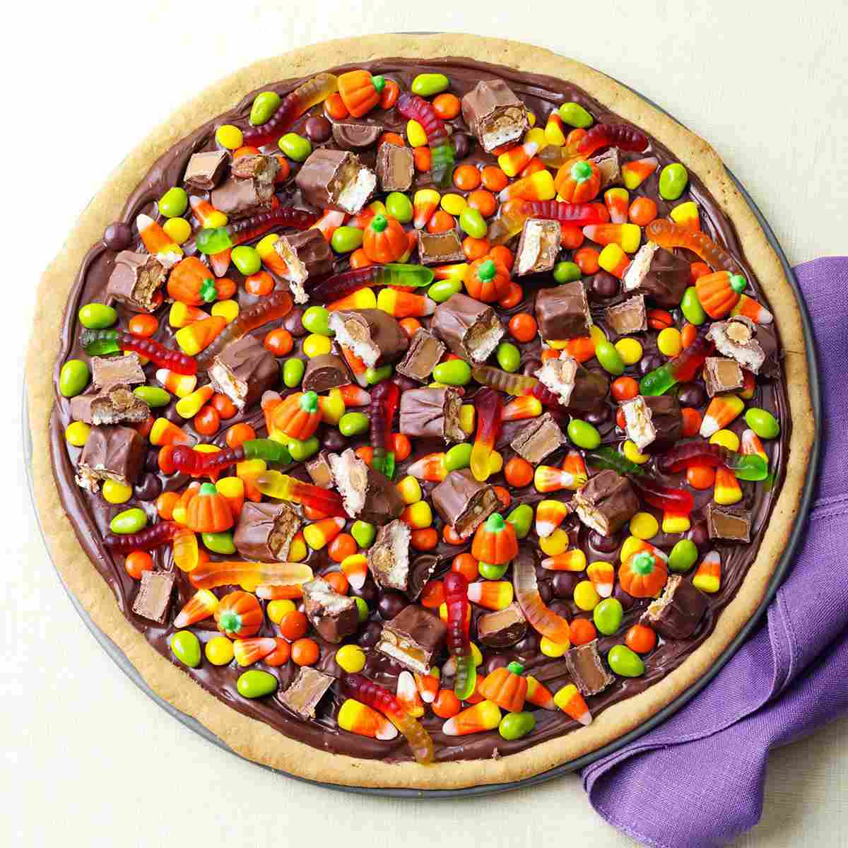 Süße Pizza für die Kinderparty zu Halloween oder als Nachtisch Idee
