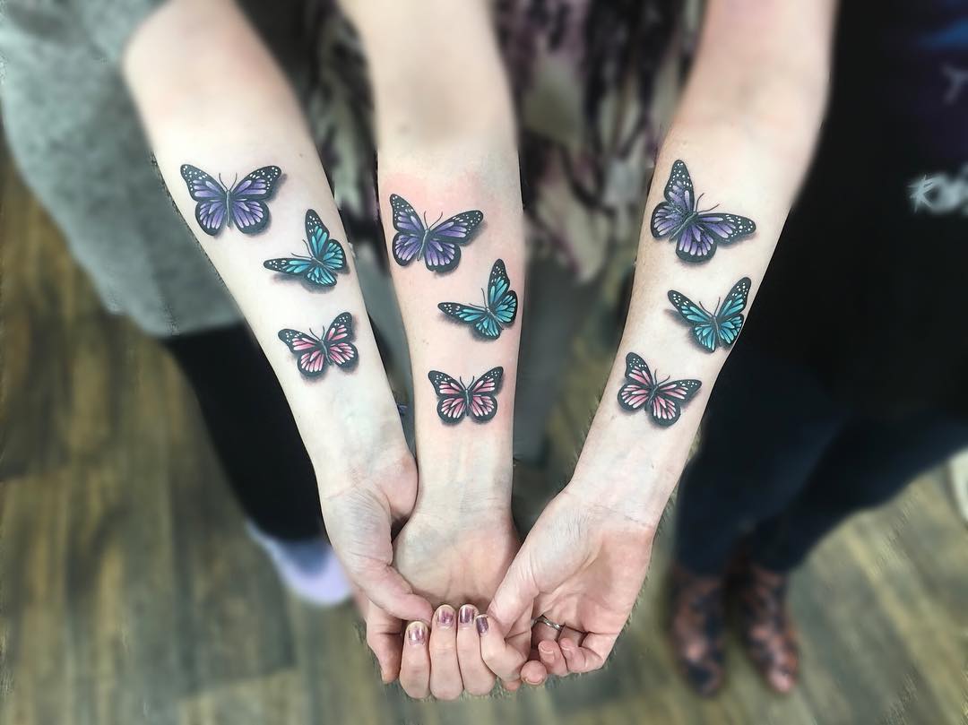 Tattoos mit Bedeutung Schmetterling Tattoodesign 3D Tätowierung Unterarm
