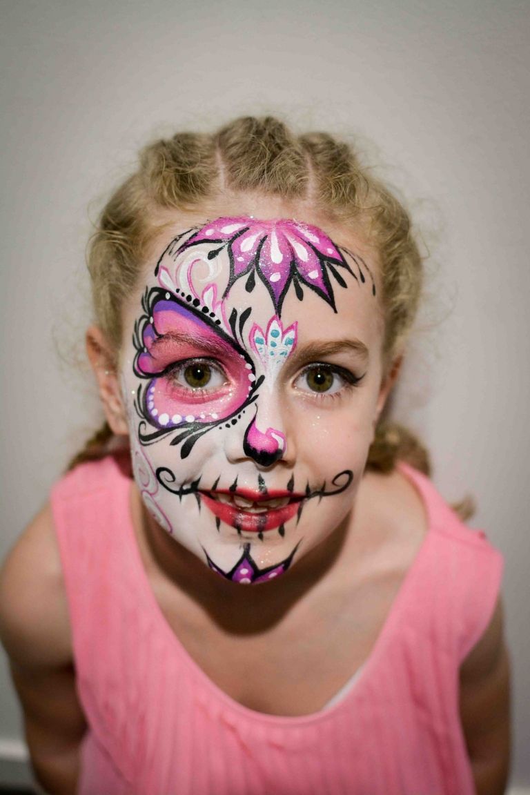 Halloween Make-up für Kinder Fee Schminkideen Mädchen nicht gruselig