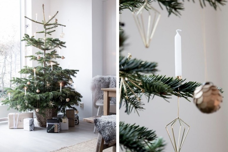 Weihnachtsbaum schmücken Trends puristisch dekorieren Ideen für Weihnachtsdeko