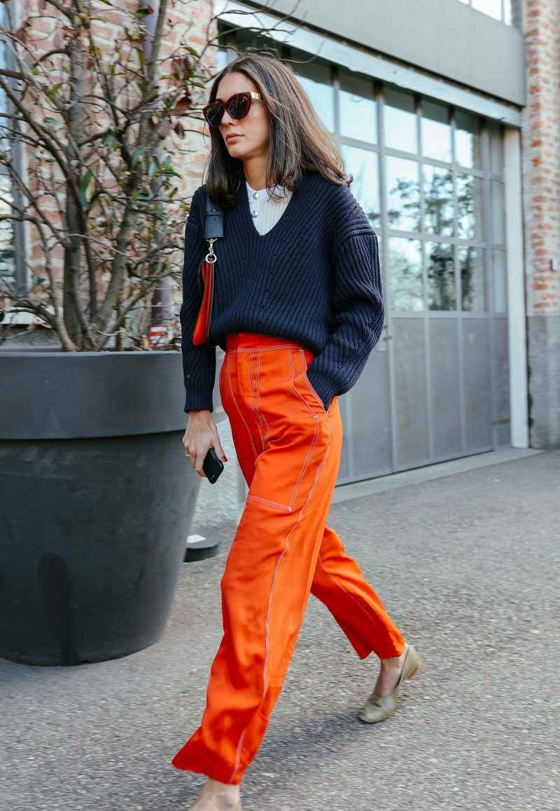 Welche Farbe zu orange kombinieren Oversized Pullover Herbst Modetrends