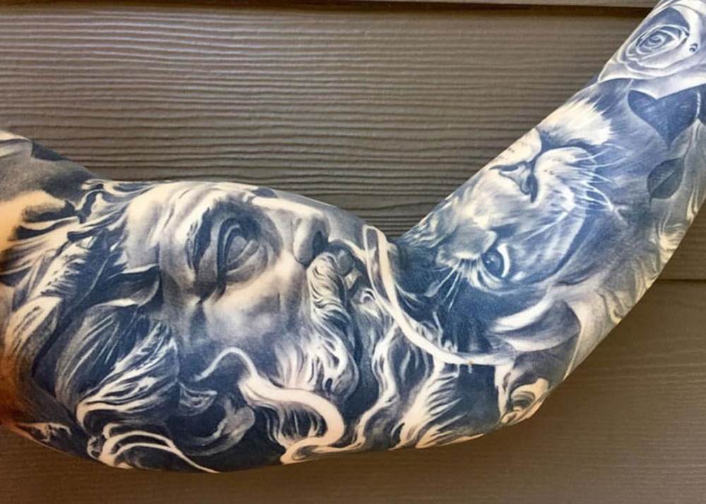 Tattoo unterarm mann totenkopf