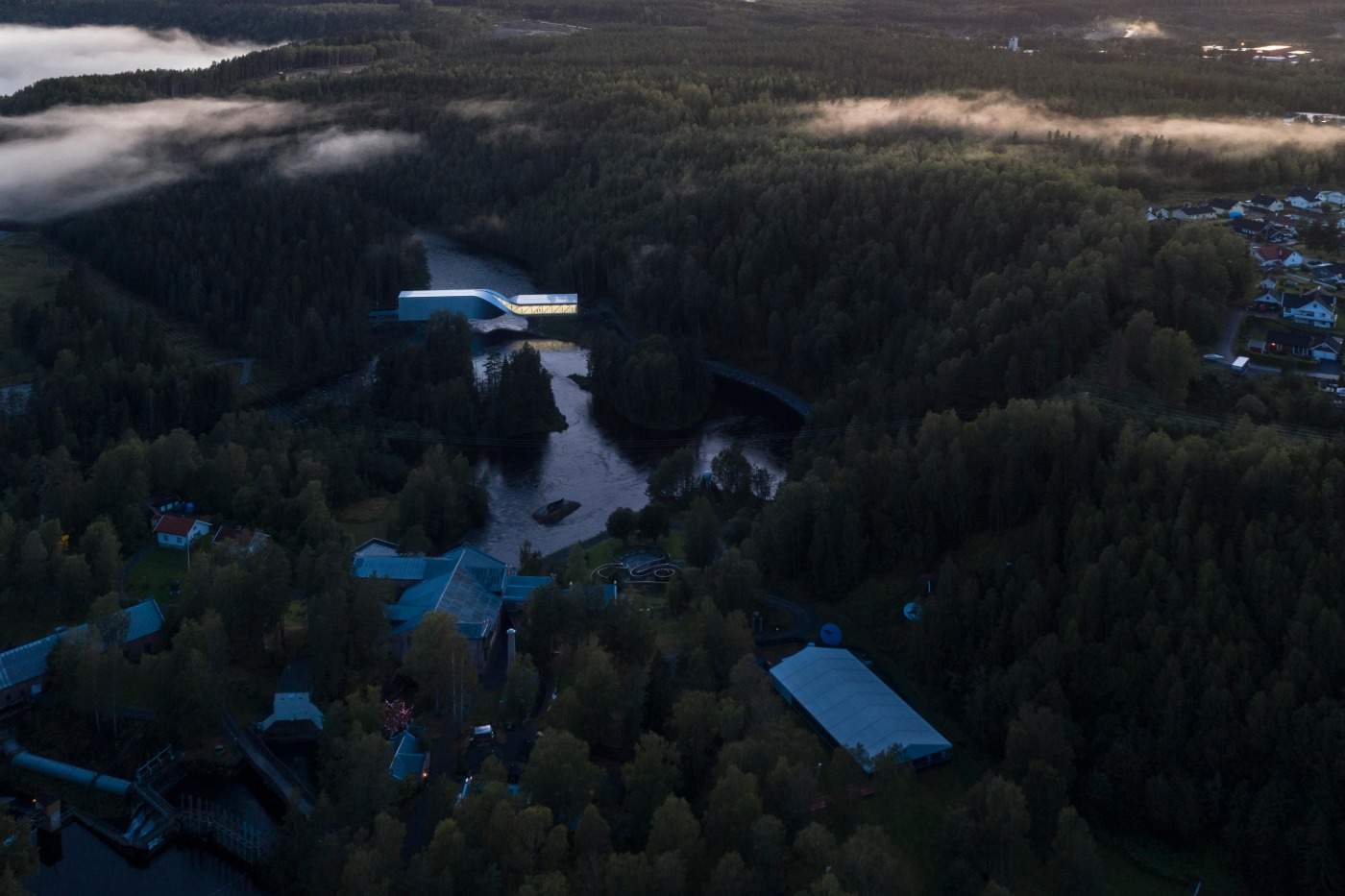 bjarke ingels architekt the twist museum brücke aus vogelperspektive