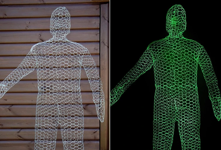 Leuchtender Draht für gruselige Lichteffekte am Abend