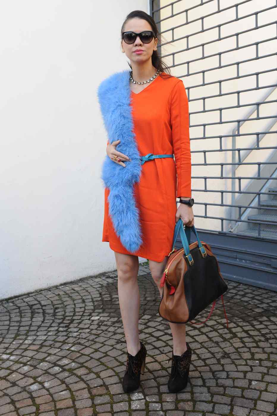 welche Farbe zu Orange tragen Winterschal Outfits