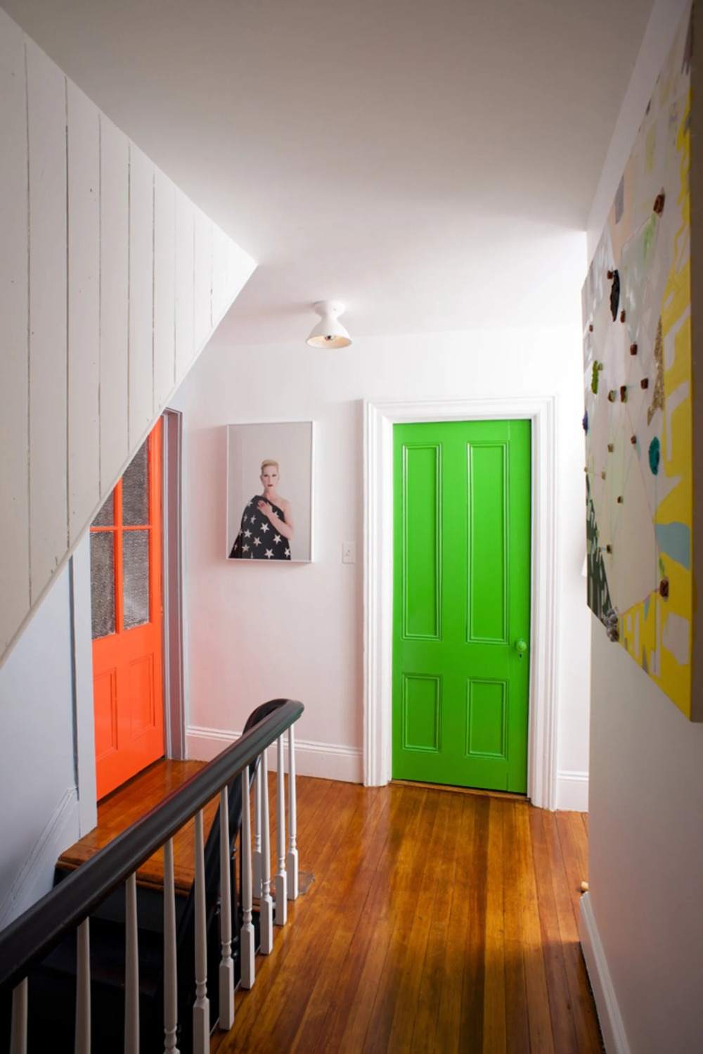 welche farbe grün und orange für innentüren im flur passend wählen