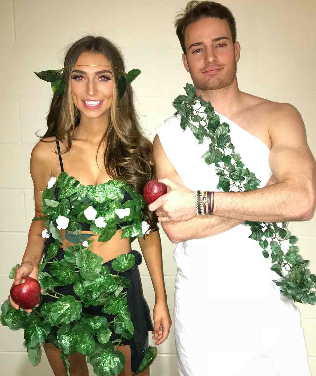 Adam und Eva Kostüm selber machen Silvester Party Ideen