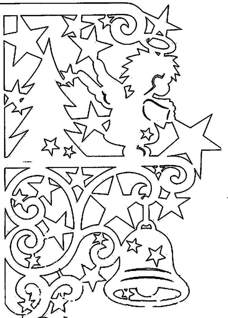 Fenster weihnachtlich gestalten mit Bild aus Papier - Engel, Glocke und Sterne