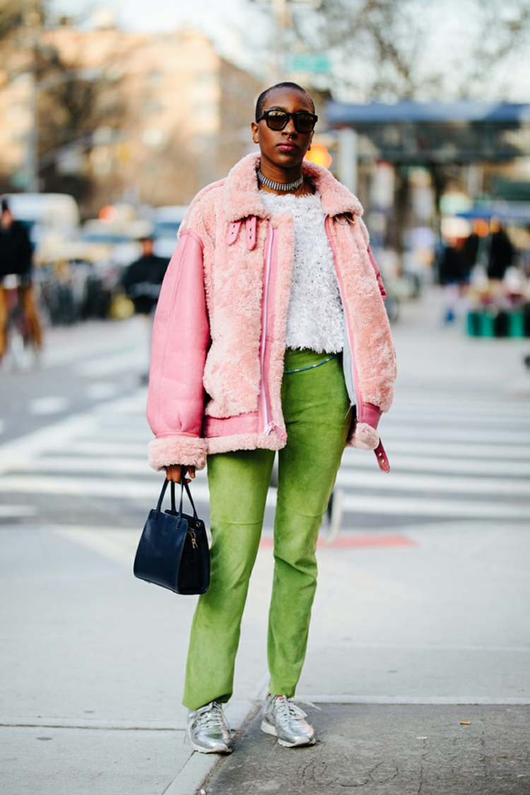 Neonfarben Kombinieren Wildlederjacke Outfits Winter