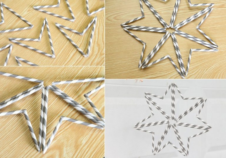 Papierröllchen falten und zusammenkleben für einen weihnachtlichen Stern