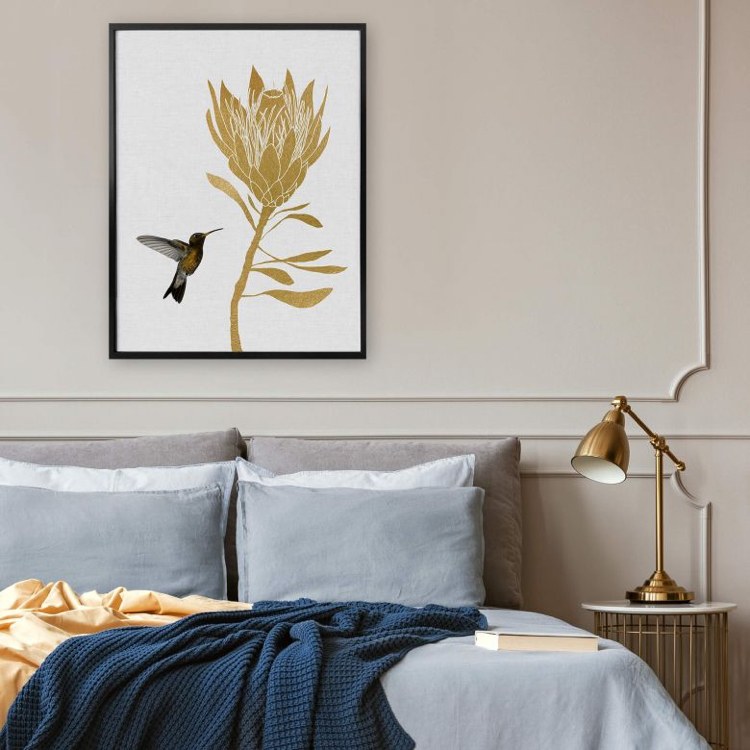Wandbild nach Feng Shui fürs Schlafzimmer Vogel und Blume