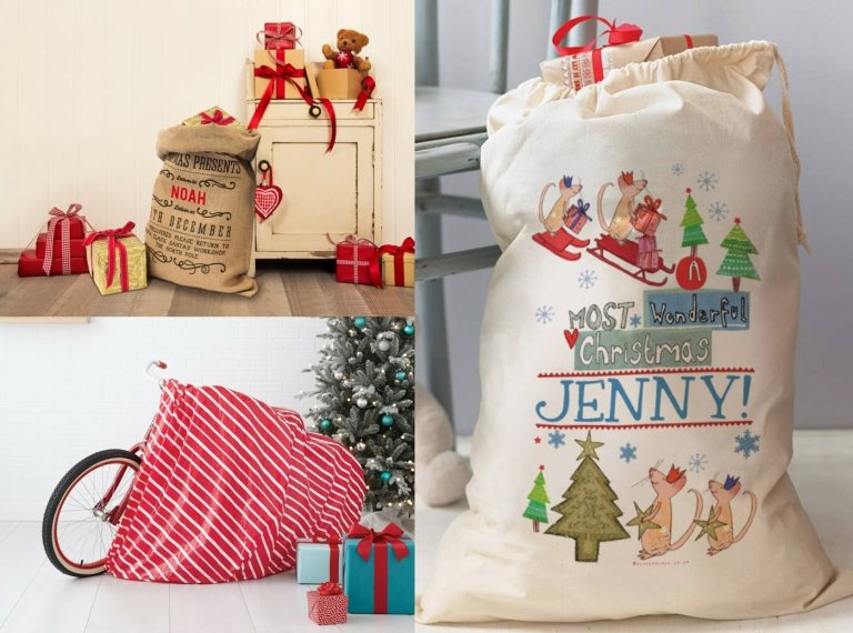 Weihnachtliche Säcke als Verpackung individuell bedrucken