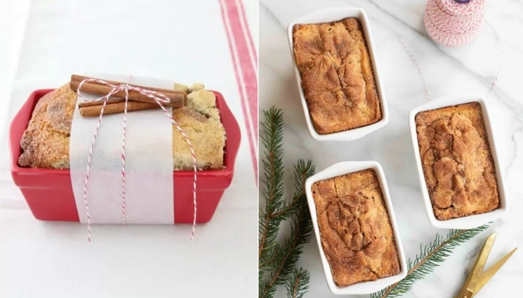 Weihnachtliches Brot mit Zimt und Zucker hübsch verpackt