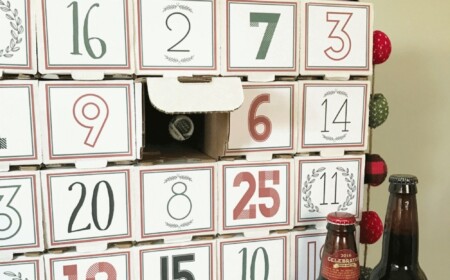 kreative diy bastelideen für bier adventskalender selbst gemacht aus karton und bierflaschen zu weihnachten