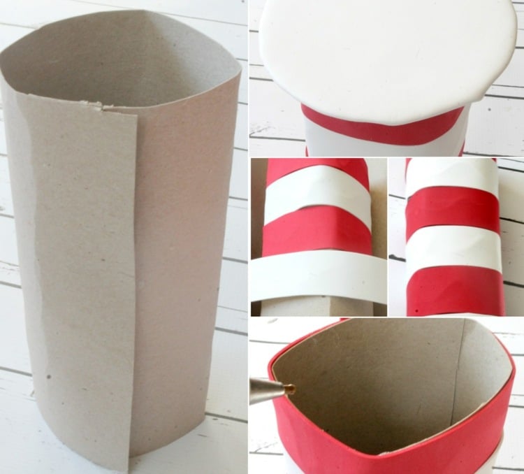 Anleitung für einen gestreiften Hut aus Pappe und Moosgummi passend zum Leuchtturm Kostüm