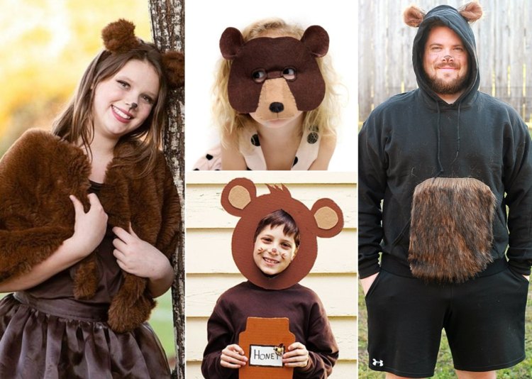 Brauner Bär für Männer, Frauen und Kinder - Wie die Karnevalskostüme selber machen können