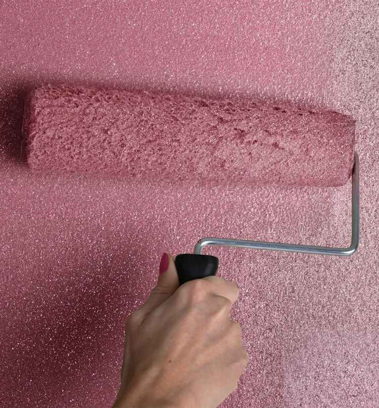 Glitzer Wandfarbe Ideen Wände streichen Schlafzimmer Tipps