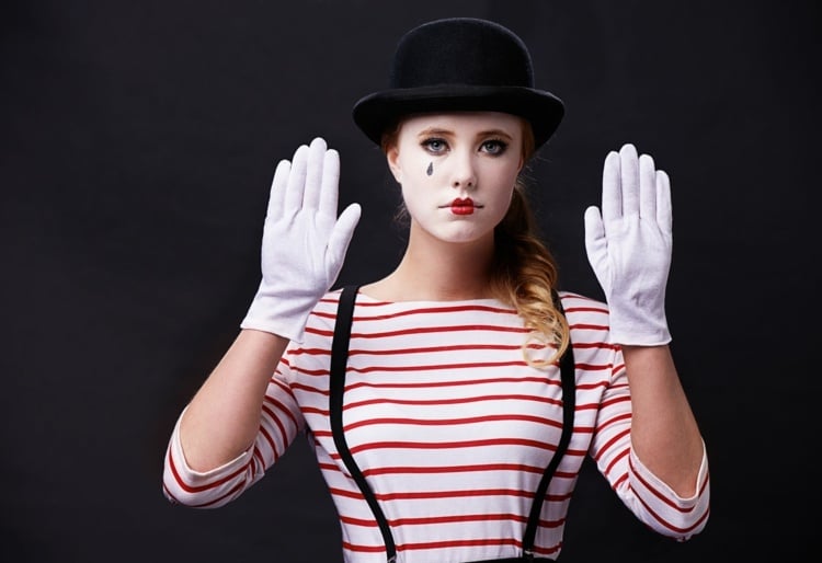 Mime Karnevalskostüm für Frauen DIY einfache Kostümideen