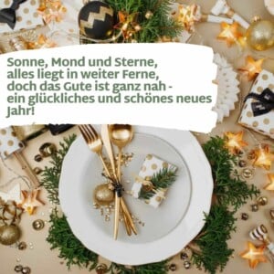 Neujahrssprüche mit Sonne, Mond und Sterne für Whatsapp oder E-Mail