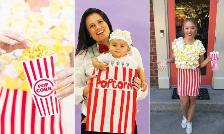 Popcorn Karnevalskostüme selber machen in einfachen Schritten - Mehrere Anleitungen zum Nachbasteln