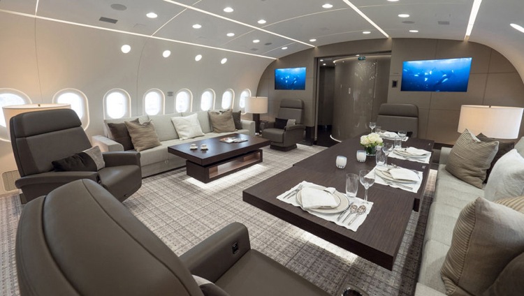 Privatjet für Business Reisen VIP Einrichtung im Boeing 787-8 BBJ