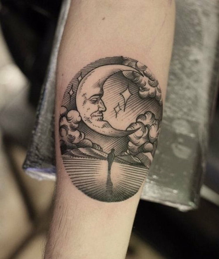 lunas halbmond forearm bedeutung lune mond inspirationen tolle viele lua arm crescent simbolismo antebraço sexiest wanderlust tatoo tatouages encantar bellísimos