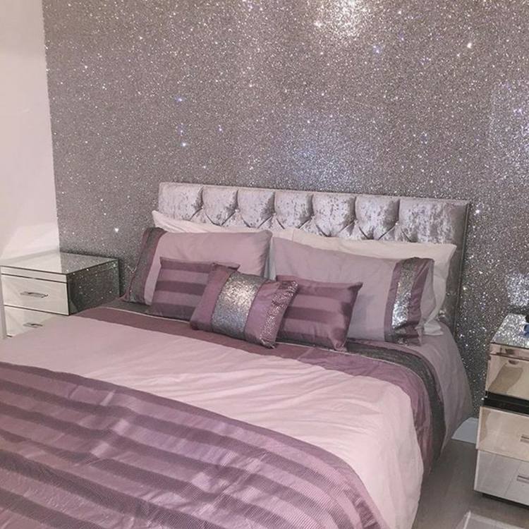 Wandfarbe mit Glitzer Schlafzimmer in rosa einrichten