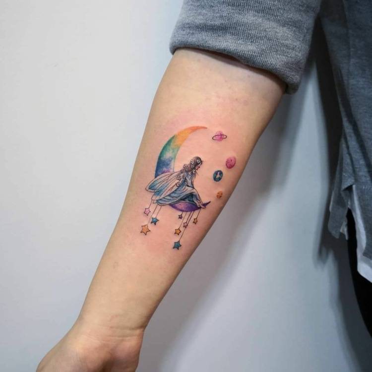 Watercolor Tattoodesign Unterarm Tattoos für Frauen klein