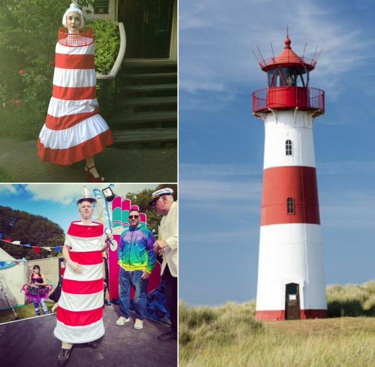 Witziger Leuchtturm für rot-weiße Karnevalskostüme selber machen