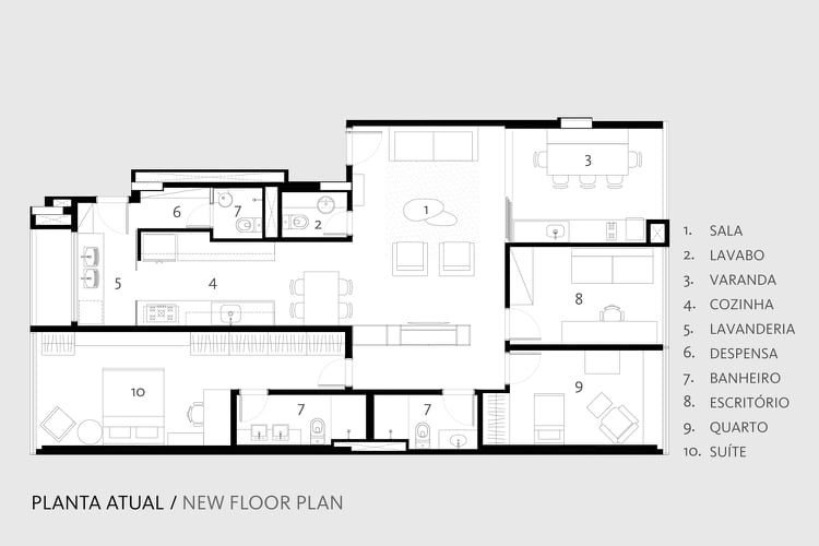 Wohnung umbauen neuer Bauplan Raumaufteilung großer Wohnbereich Schlafzimmer und Gästezimmer