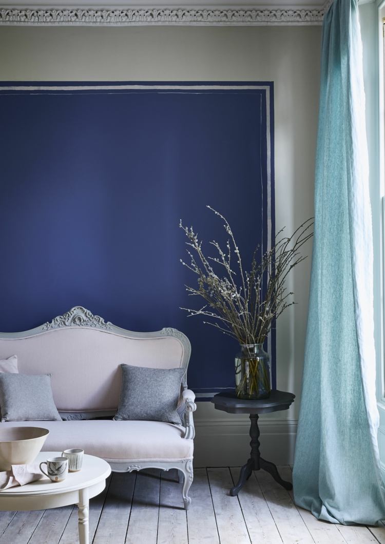 Wohnzimmer Akzentwand in Blau Einrichtungstrends 2020