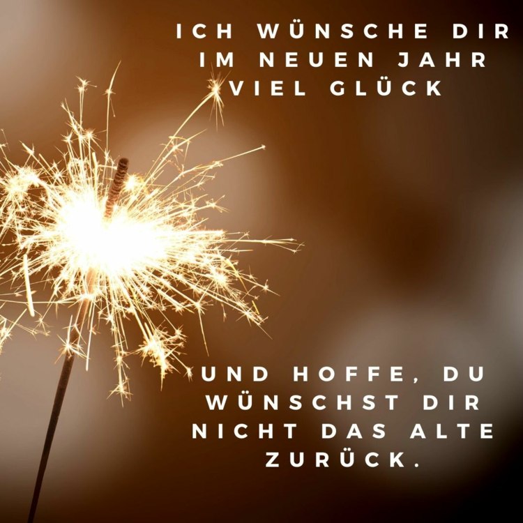 Wunderkerze als Whatsapp Bild mit Spruch über Glück im neuen Jahr