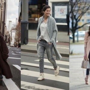 graue Jeans kombinieren Damen Modetrends Winter Oversized Mantel