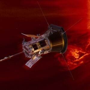 raumschiff parker solar probe schwebt sehr nah an der sonne