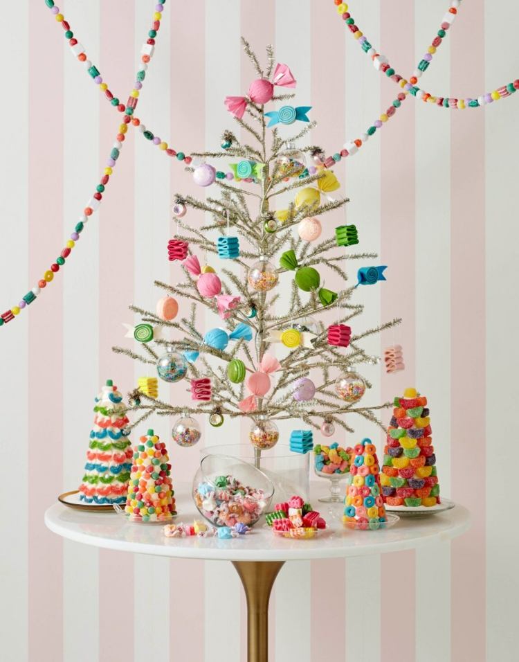 selbstgemachte Pralinen verpacken Weihnachten Weihnachtsbaum basteln aus Süßigkeiten