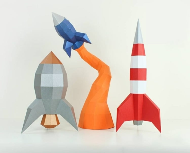 Bastelideen für den Kindergeburtstag mit Motto Kosmos - Raketen