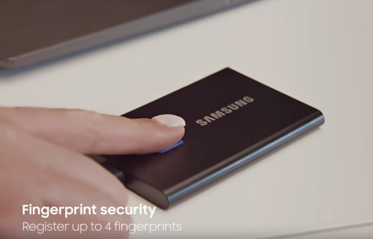 Die Verschlüsselung von Samsung SSD T7 funktioniert mittels Fingerabdruck