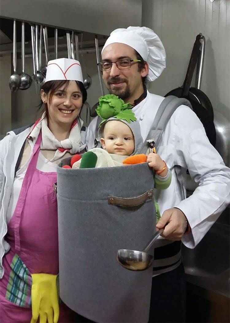Halloween Gruppenkostüm für Eltern lustige Kostümideen Baby
