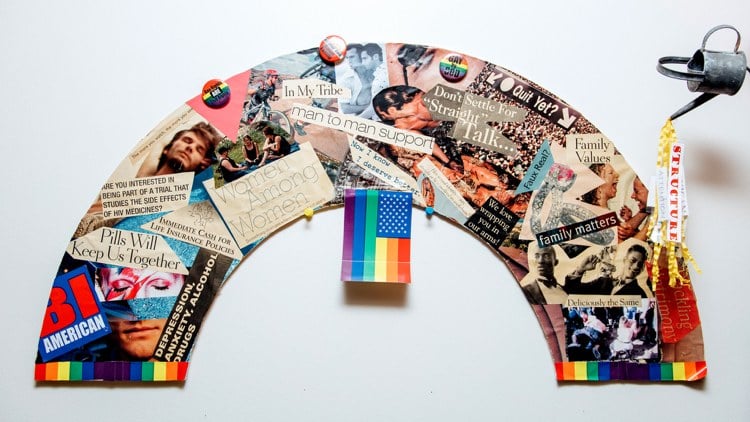 Kunsttherapie Ideen Regenbogen Collage selber machen