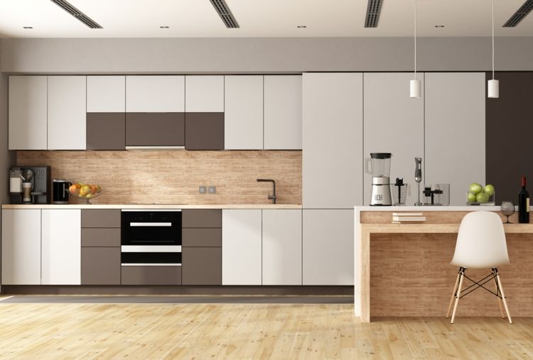 Küchentrends 2020 Bodenfliesen Holzoptik Farben Moderne Küche einrichten
